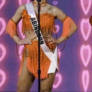 Custom Coral Red Dance Costume